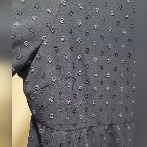 Bloomchic Babydoll Tunic Top Swiss Dot Long Sleeve Blouse Plus Size - Picture 5 of 6